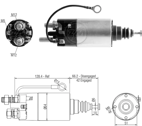 Втягуюче реле стартера ZM2842 ZM