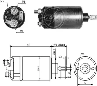 Втягуюче реле стартера ZM526 ZM
