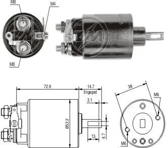 Втягуюче реле стартера ZM781 ZM