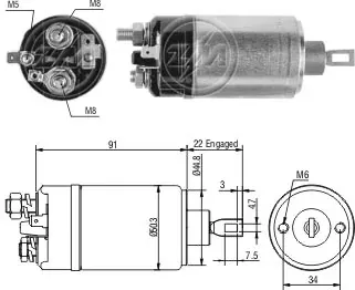 Втягуюче реле стартера 0331302034 Bosch
