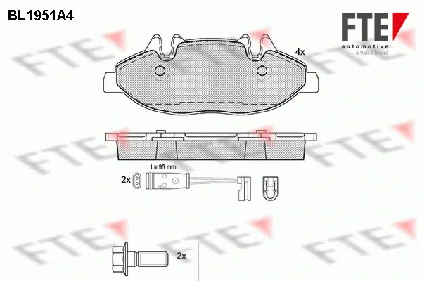 Передні тормозні колодки BL1951A4 FTE