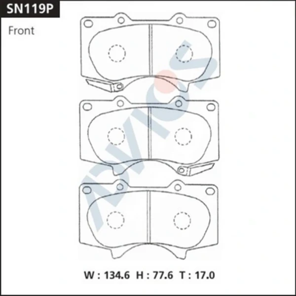 Передні тормозні колодки SN119P Advics