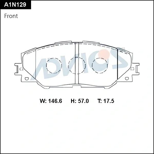 Передні тормозні колодки A1N129 Advics