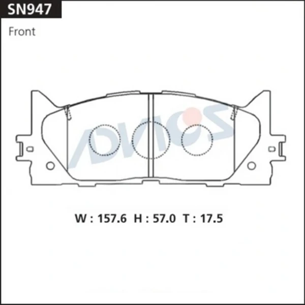 Передні тормозні колодки SN947 Advics