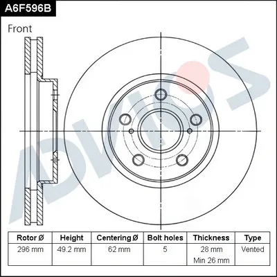 Гальмівні диски передні Toyota Solara V3