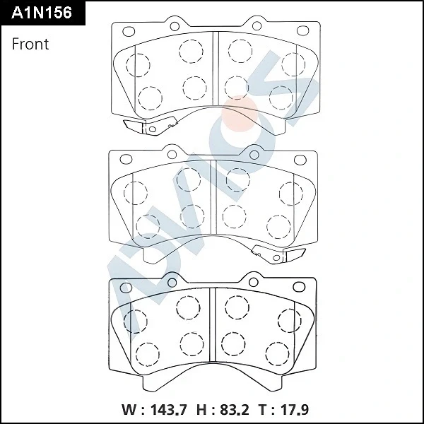 Передні тормозні колодки A1N156 Advics