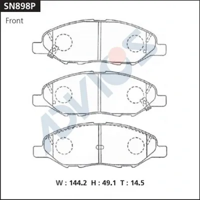 Передні тормозні колодки SN898P Advics