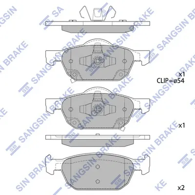 Передні тормозні колодки SP1605 Hi-q