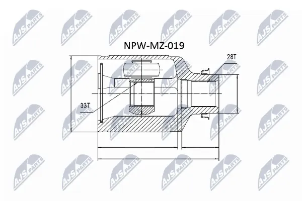 ШРУС внутрішній правий NPWMZ019 NTY