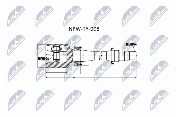 ШРУС внутрішній правий NPWTY008 NTY