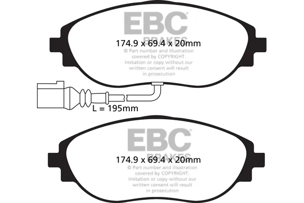 Передні тормозні колодки DP42127R EBC Brakes