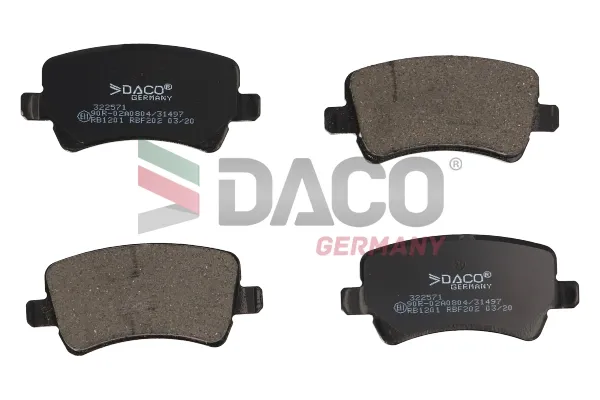 Задні гальмівні колодки 322571 Daco