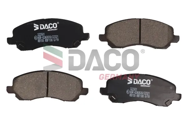 Передні тормозні колодки 322501 Daco