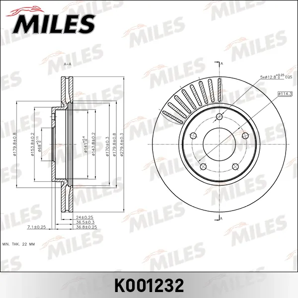 Гальмівні диски передні K001232 Miles