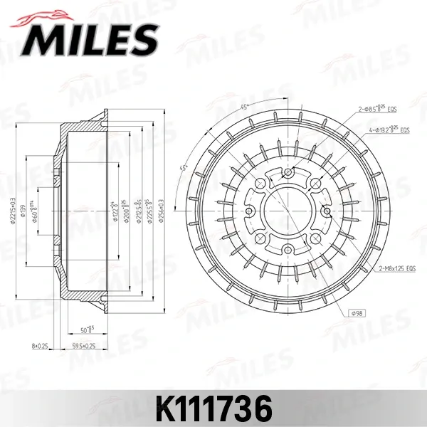 Барабан гальмівний задній K111736 Miles