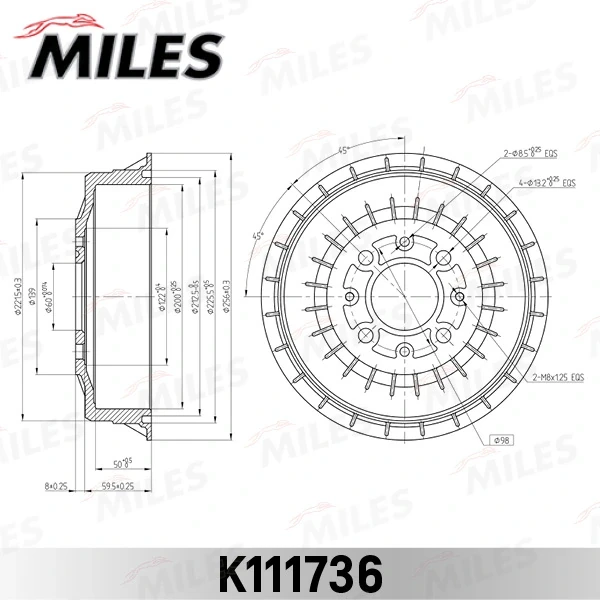Барабан гальмівний задній K111736 Miles