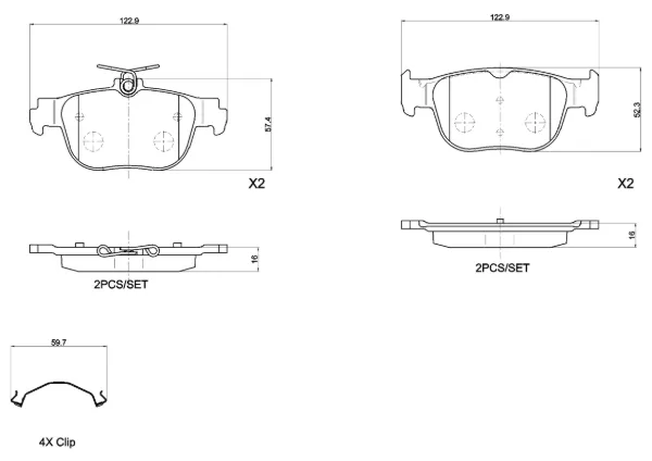 Задні гальмівні колодки P85189 Brembo