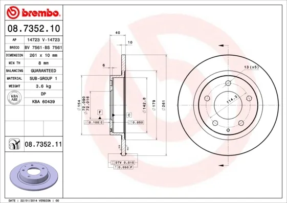 Гальмівні диски 08735211 Brembo