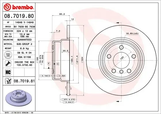 Гальмівні диски 08701981 Brembo