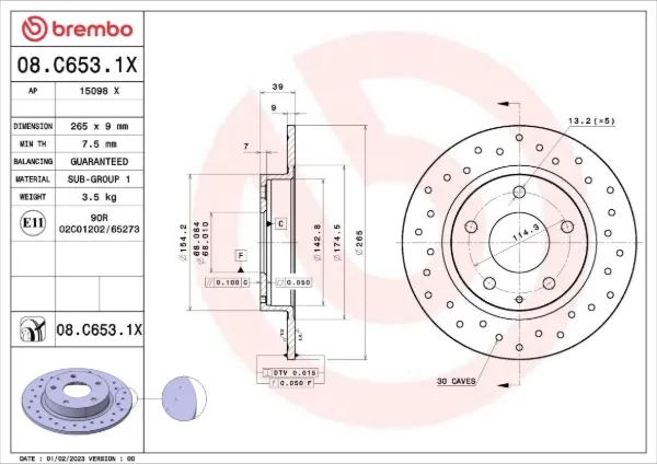 Гальмівні диски 08C6531X Brembo
