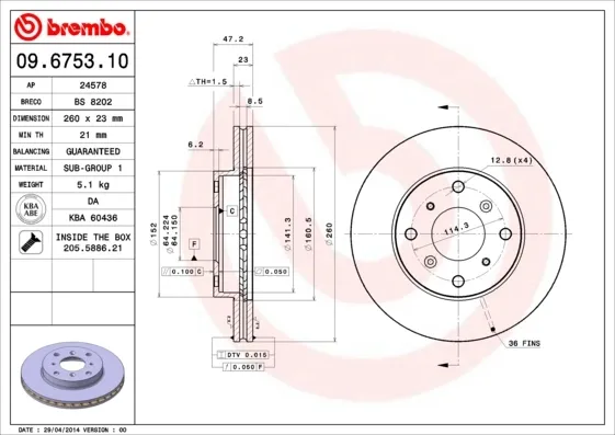Гальмівні диски передні 09675310 Brembo