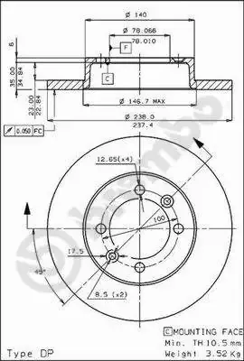 Гальмівні диски передні 08448010 Brembo