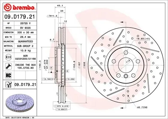 Гальмівні диски передні 09D17921 Brembo
