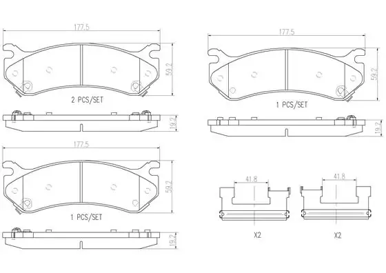 Задні гальмівні колодки P10027N Brembo