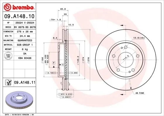 Гальмівні диски передні 09A14811 Brembo