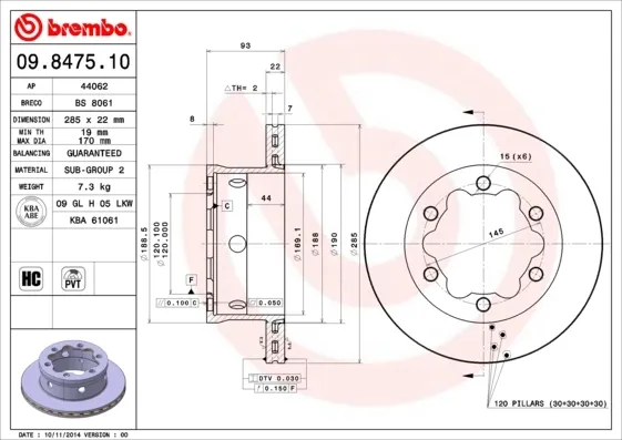 Гальмівні диски 09847510 Brembo