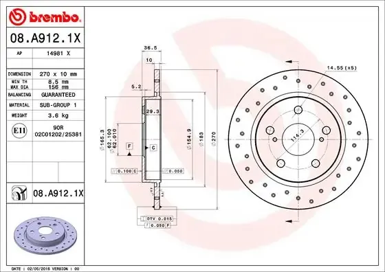 Гальмівні диски 08A9121X Brembo