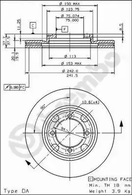 Гальмівні диски передні 09565410 Brembo
