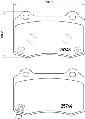 Задні гальмівні колодки P30074 Brembo