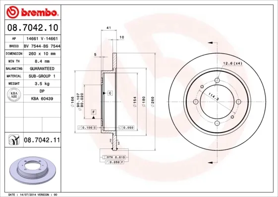 Гальмівні диски 08704210 Brembo
