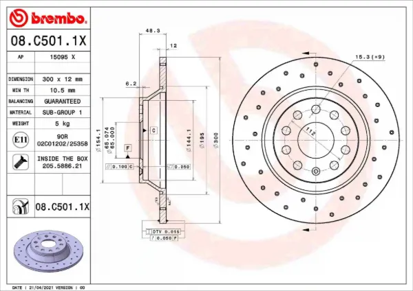 Гальмівні диски 08C5011X Brembo