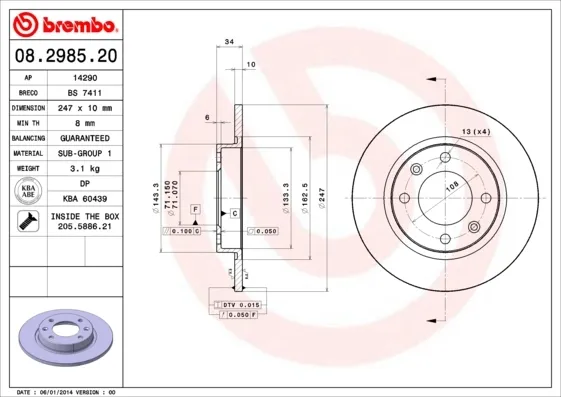 Гальмівні диски 08298520 Brembo