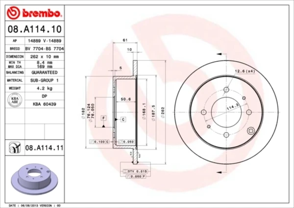Гальмівні диски 08A11411 Brembo