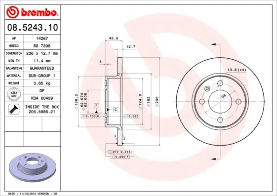 Гальмівні диски передні 08524310 Brembo