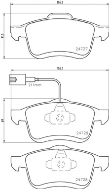 Передні тормозні колодки P23130 Brembo