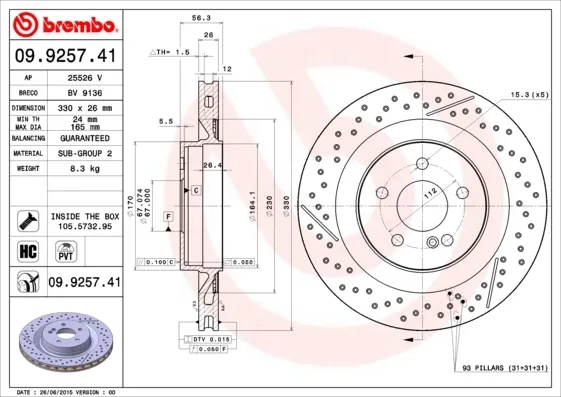 Гальмівні диски 09925741 Brembo