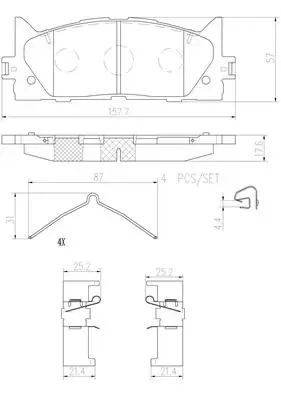 Передні тормозні колодки P83117N Brembo