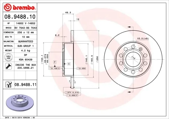 Гальмівні диски 08948810 Brembo