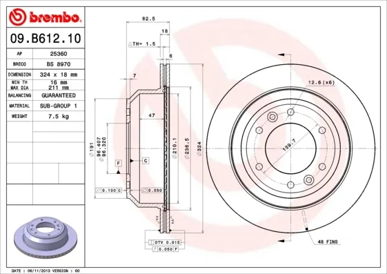 Гальмівні диски 09B61210 Brembo