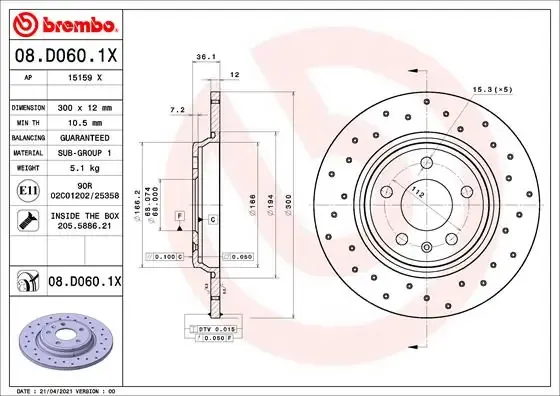 Гальмівні диски 08D0601X Brembo