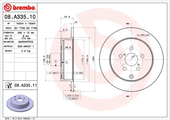 Гальмівні диски 08A33510 Brembo