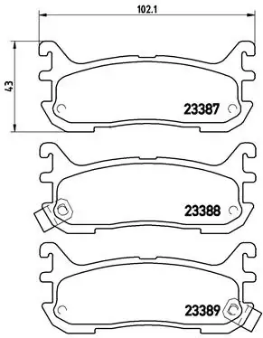 Задні гальмівні колодки P49021 Brembo