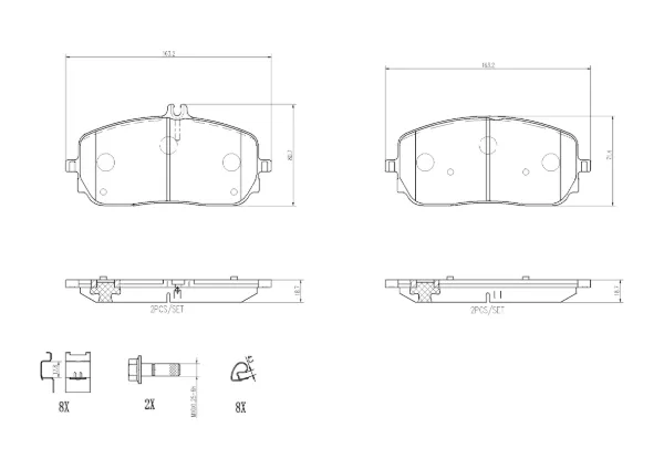 Передні тормозні колодки P50152 Brembo