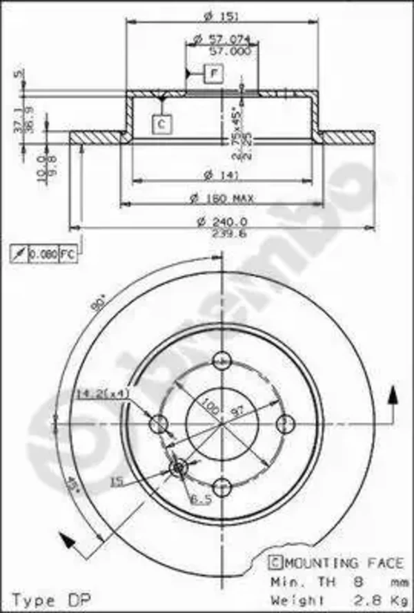 Гальмівні диски 08762675 Brembo