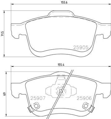 Передні тормозні колодки P23167 Brembo