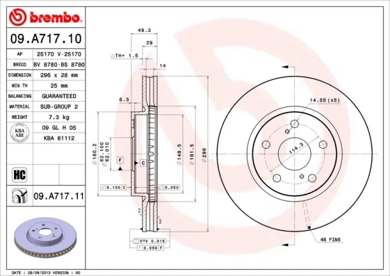 Гальмівні диски передні 09A71711 Brembo